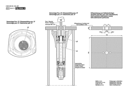 Section 2 Diagram and Parts List for 0602228384  Bosch Sander Grinder