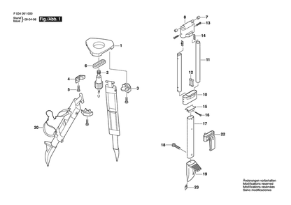 Diagram 1 Diagram and Parts List for ALQCI20BLACK F034091000 Bosch Tool Stand & Cart