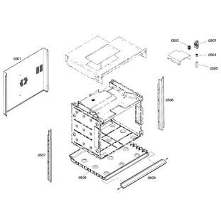 Cabinet Assy Diagram and Parts List for HBL3360UC 01 Bosch Wall Oven