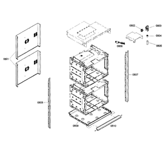 Cabinet Parts Diagram and Parts List for HBL5650UC 01 Bosch Wall Oven