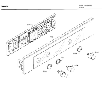 Control Panel Diagram and Parts List for HBL5650UC 08 Bosch Wall Oven