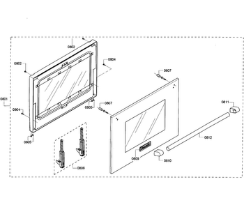 Door Assy Diagram and Parts List for PRD304GHU 10 Thermador Range