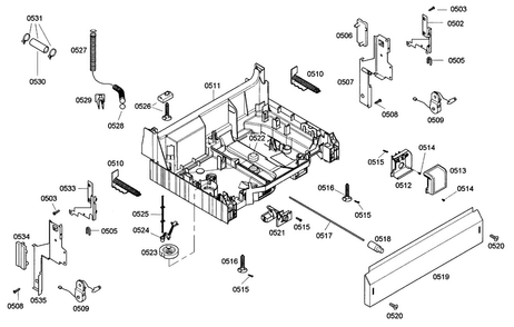 Base Assy Diagram and Parts List for SHE42L15UC 47 Bosch Dishwasher