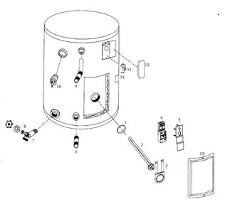 Water Heater Diagram and Parts List for 153316232  Kenmore Water Heater