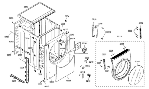 Part Location Diagram of 00247137 Bosch Door