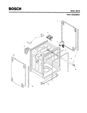 03 - TANK ASSEMBLY Diagram and Parts List for SHU3016  Bosch Dishwasher