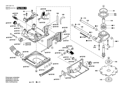 Section 2 Diagram and Parts List for 3601F20110  Bosch Miscellaneous