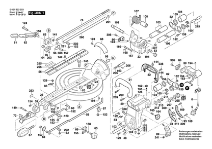 Page A Diagram and Parts List for GCM12SD 0601B23503 Bosch Miter Saw