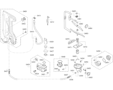 Pump Diagram and Parts List for SGX68U55UC B4 Bosch Dishwasher