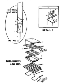 Racks/elements/pan Assembly Diagram and Parts List for GSC30CVWC-01  Thermador Range