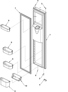 Freezer Door Diagram and Parts List for RS4953000W0  Gaggenau Refrigerator