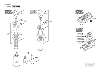 Section 2 Diagram and Parts List for GBH5-38 0611247039 Bosch Hammer Drill