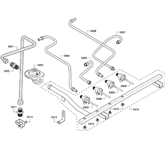 Manifold Diagram and Parts List for PRD484EEHU 01 Thermador Range