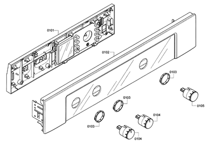 Control Panel Diagram and Parts List for HBN5620UC 02 Bosch Wall Oven