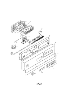 Fascia Panel Diagram and Parts List for SHI6805UC 06 Bosch Dishwasher