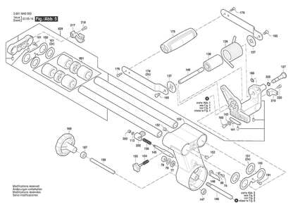 Section 5 Diagram and Parts List for GCM305-216D 3601M49070 Bosch Miter Saw