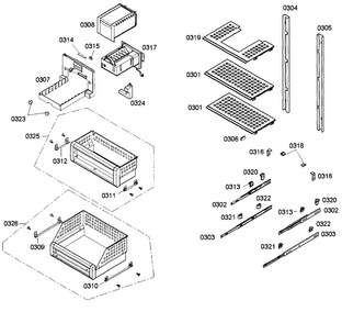 Shelfs Diagram and Parts List for T24ID80NRP 19 Thermador Freezer