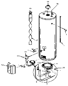 Replacement Parts Diagram and Parts List for 153335750  Kenmore Water Heater