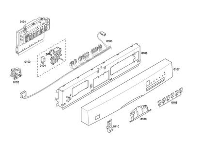 Panel Assy Diagram and Parts List for SHE46C06UC 33 Bosch Dishwasher