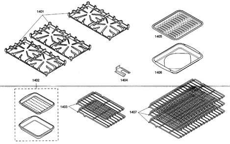 Accessorys Diagram and Parts List for PRG486EDG04  Thermador Range