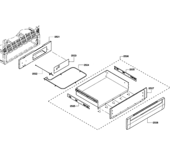 Drawer Assy Diagram and Parts List for HGS7052UC 08 Bosch Range