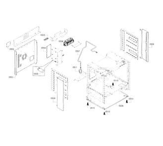 Frame Diagram and Parts List for HDI8054U 01 Bosch Range