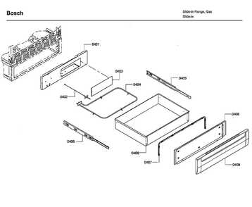 Drawer Diagram and Parts List for HDI7132U 05 Bosch Range