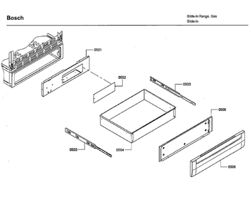 Drawer Diagram and Parts List for HDI7032U 06 Bosch Range