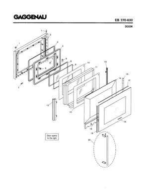 04 - DOOR Diagram and Parts List for EB270-630  Bosch Range