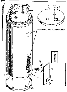 Non-functional Replacement Parts Diagram and Parts List for 15332310  Kenmore Water Heater