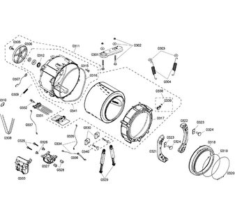 Drum Assy Diagram and Parts List for WFMC220BUC 15 Bosch Washer