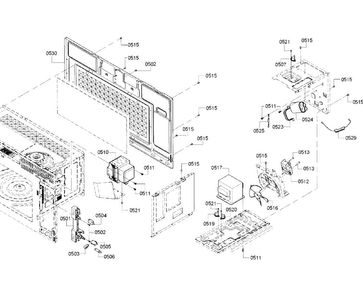 Convection Diagram and Parts List for HMV8052U 02 Bosch Microwave