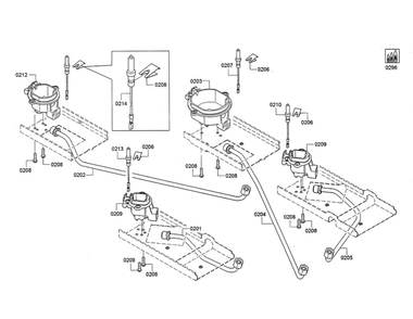 Tubing/Jet Holder/Igniter Diagram and Parts List for NGM5456UC 01 Bosch Cooktop