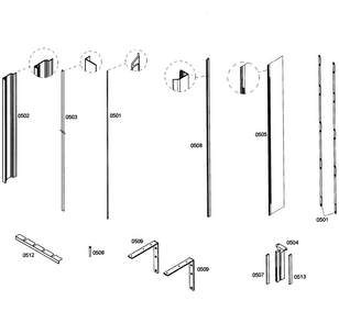 Framing Diagram and Parts List for T24IF70NSP 43 Thermador Freezer