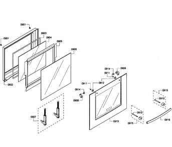 Oven Door Diagram and Parts List for HBL5760UC 06 Bosch Microwave