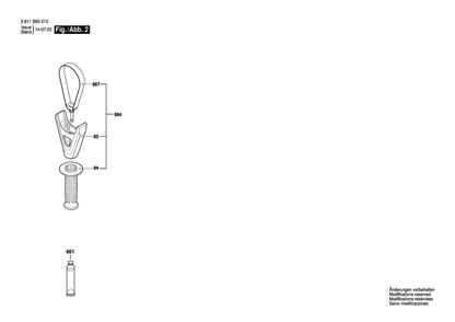 Page B Diagram and Parts List for RH850VC 3611B65010 Bosch Hammer