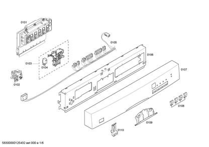 Diagram 1 Diagram and Parts List for SHE44C06UC-46  Bosch Dishwasher