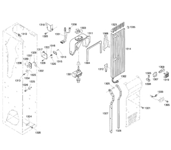 Cabinet 3 Diagram and Parts List for KBUDT4255E 03 Thermador Refrigerator