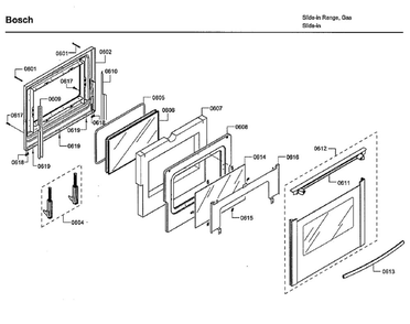 Door Diagram and Parts List for HDI7282U 09 Bosch Range