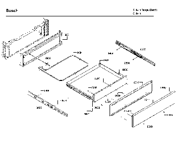 Drawer Diagram and Parts List for HII8055U 01 Bosch Range