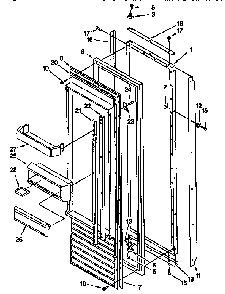 Refrigerator Door Diagram and Parts List for TSS36QBW00  Thermador Refrigerator