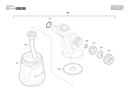 Section 2 Diagram and Parts List for 3603B08100  Bosch Sprayer