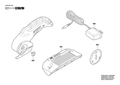 Diagram Diagram and Parts List for XEO 3 603 B05 180 Bosch Nibbler & Shears
