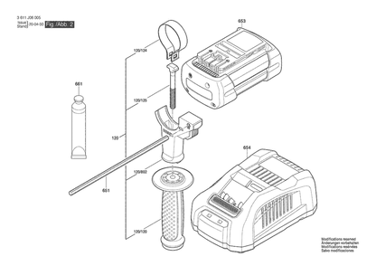 Section 2 Diagram and Parts List for GBH36V-28 3611J06005 Bosch Hammer Drill