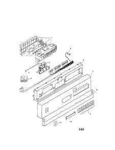 Fascia Panel Diagram and Parts List for SHI6806UC 12 Bosch Dishwasher