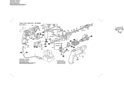Section 1 Diagram and Parts List for 0601140635  Bosch Impact Driver
