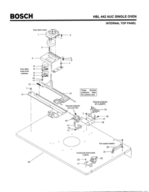 03 - INTERNAL TOP PANEL Diagram and Parts List for HBL442AUC(FD8202-)  Bosch Wall Oven