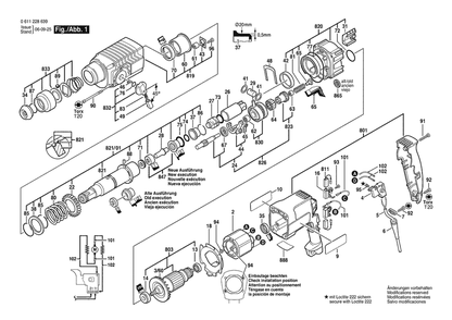 Section 1 Diagram and Parts List for GBH2-24DSE 0611228639 Bosch Hammer Drill