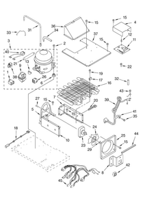 Upper Unit Parts Diagram and Parts List for KBULT3661A02  Thermador Refrigerator