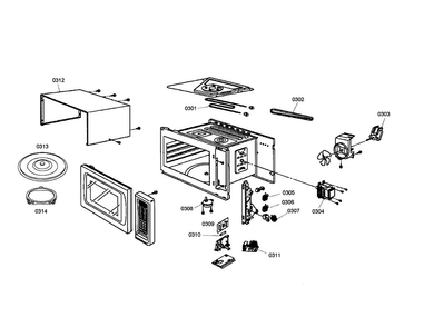 Microwave Cabinet Diagram and Parts List for PODM301-01  Thermador Wall Oven